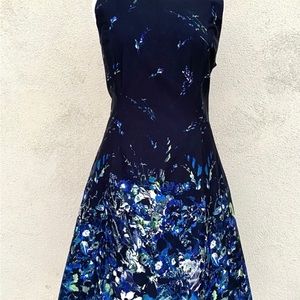 Blue LONG TALL SALLY dress with floral print.  LTS Fit & flare retro, Size 18